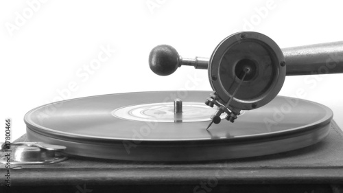 Antique Gramophone playing a disc