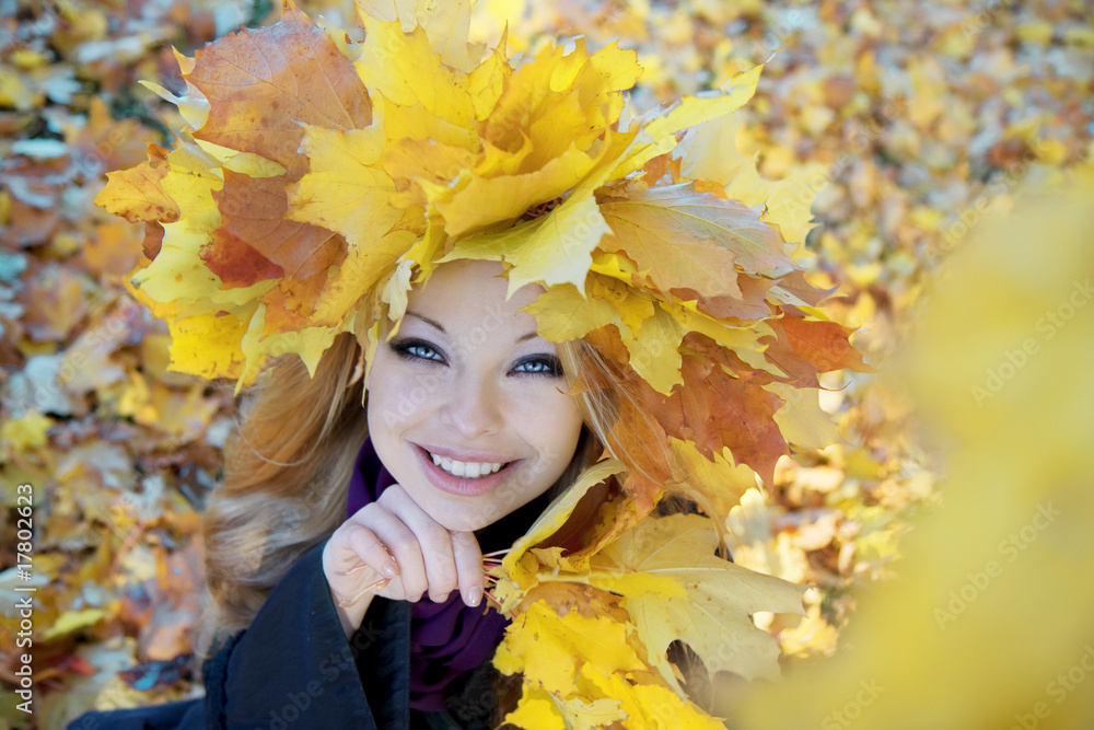 Girl in the autumn wreath Girl in the autumn wreath
