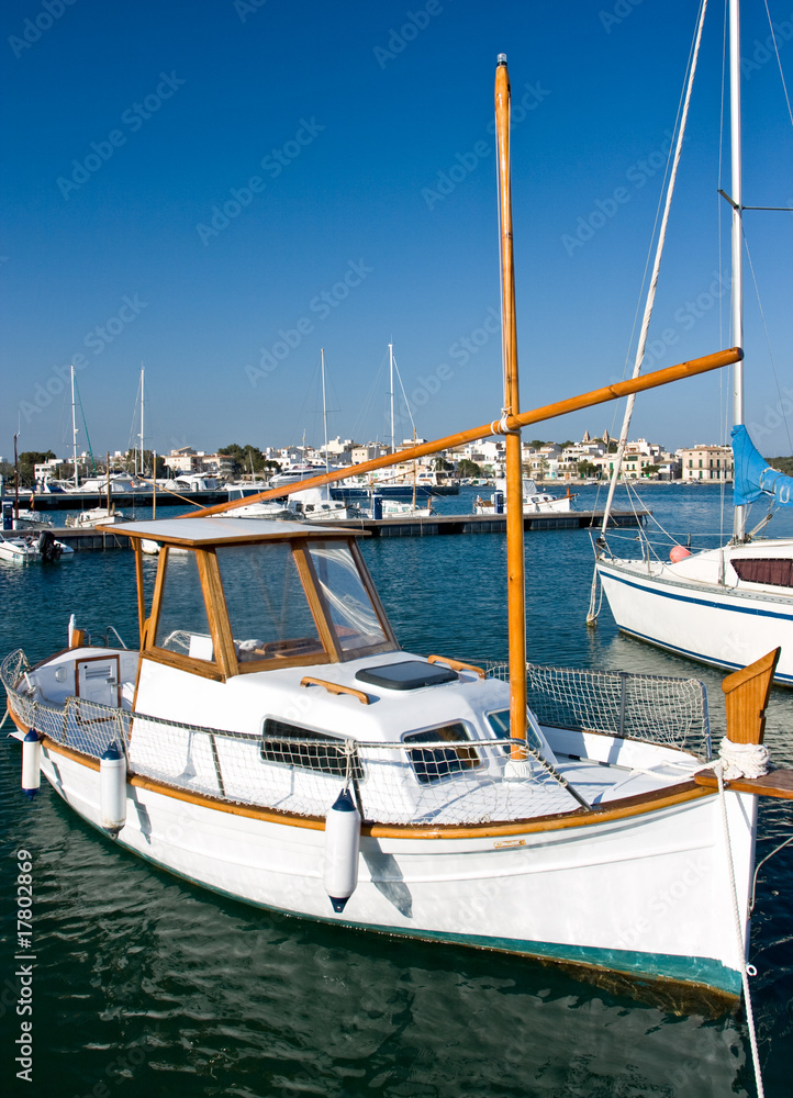 Marina with docked boats Marina with docked boats