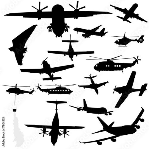 assorted plane helicopter silhouettes photo