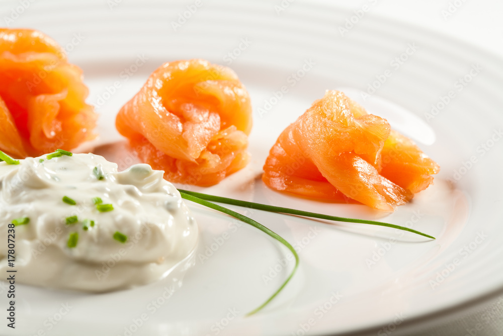 Smoked salmon and cream cheese Smoked salmon and cream cheese