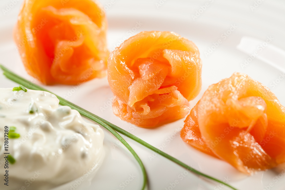 Smoked salmon and cream cheese Smoked salmon and cream cheese