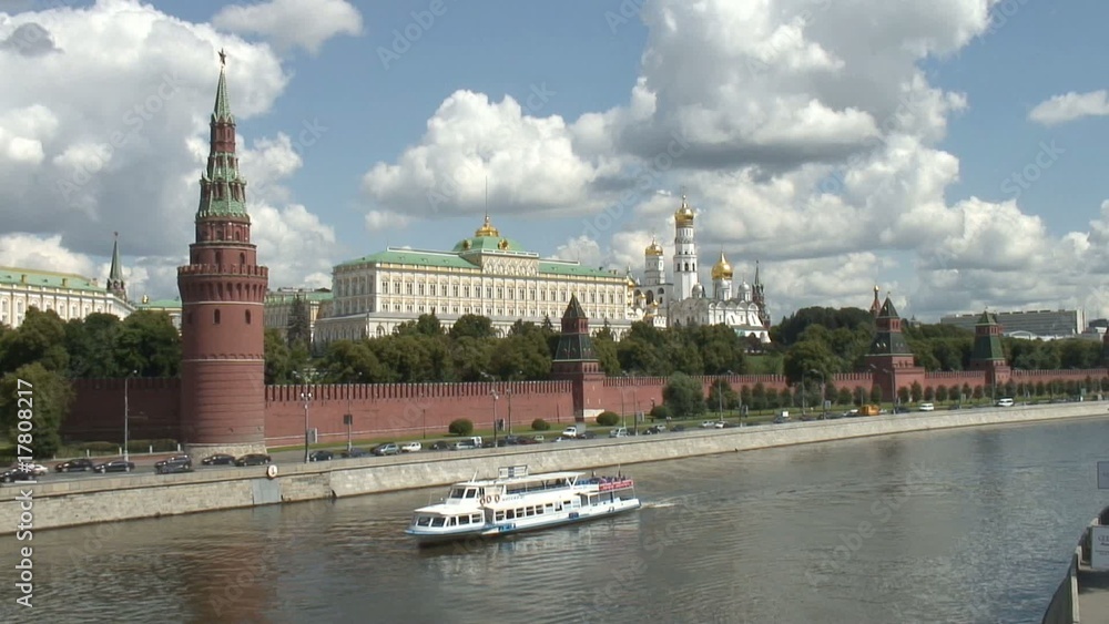 Time-lapse panoramic view of Kremlin in Moscow, Russia Time-lapse panoramic view of Kremlin in Moscow, Russia