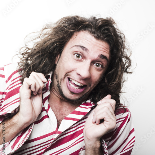 Vászonkép jeune homme imbécile idiot