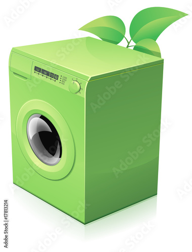Lave-linge vert écologique (reflet)