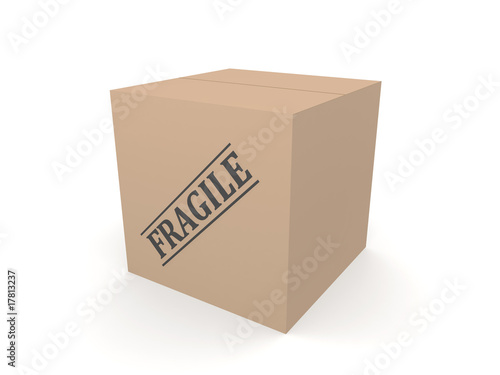 3D cardboard box Fragile