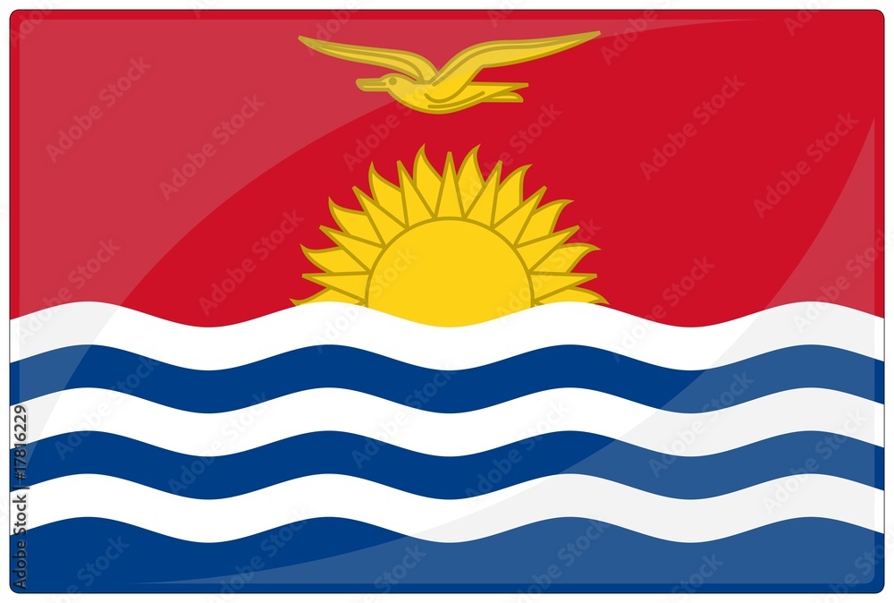 Obraz premium drapeau glassy kiribati flag
