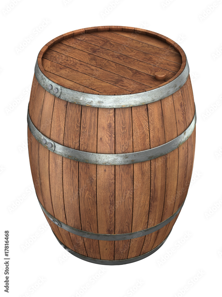 Obraz premium Wine barrel isolated on white