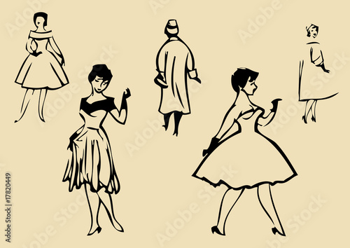 Female vintage vector