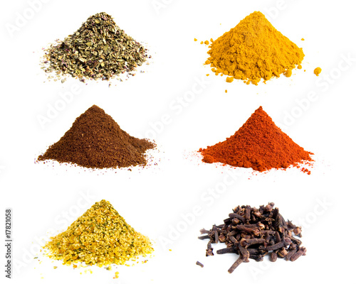 Fototapeta Naklejka Na Ścianę i Meble -  Variety of colorful grounds spices