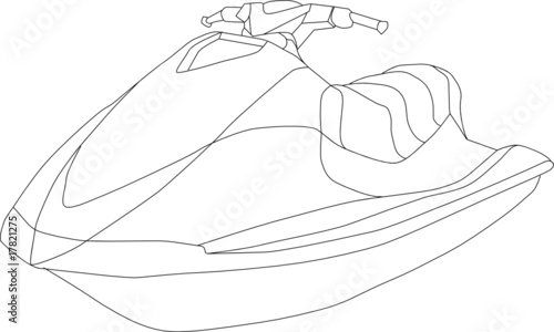 vector - jet boat isolated on background