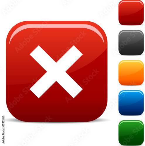 Abort icon set. Vector illustration