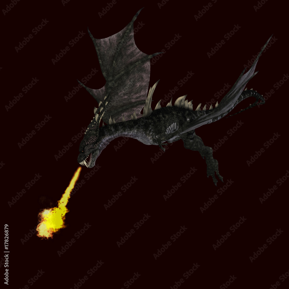 giant terrifying dragon with wings and horns attacks giant terrifying dragon with wings and horns attacks