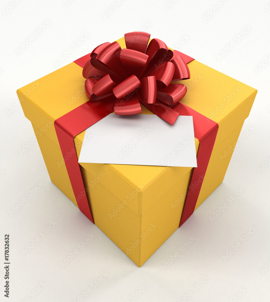 Gift box with a card. Gift box with a card.