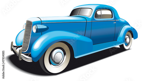 Fotografie Blue Old Car