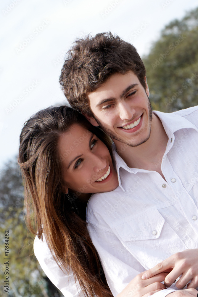 Obraz premium Close-up of a young couple in love