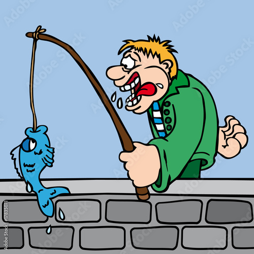 angler mit fisch