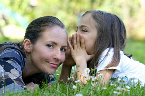 Bilde på lerret mère et fille à la campagne