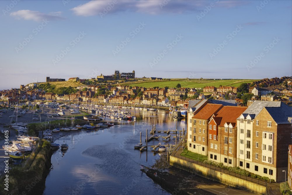 Whitby town and river Esk