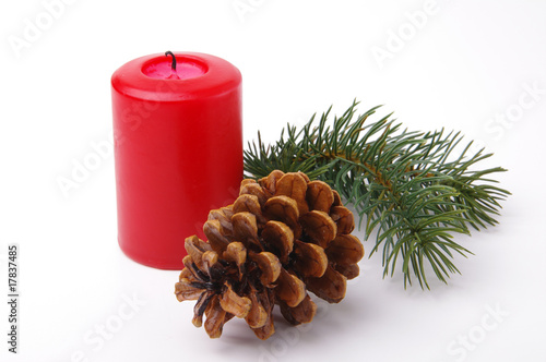 Tannenzweig mit Kerze