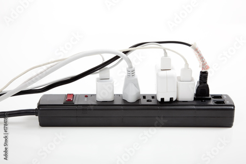 over loaded surge protector photo