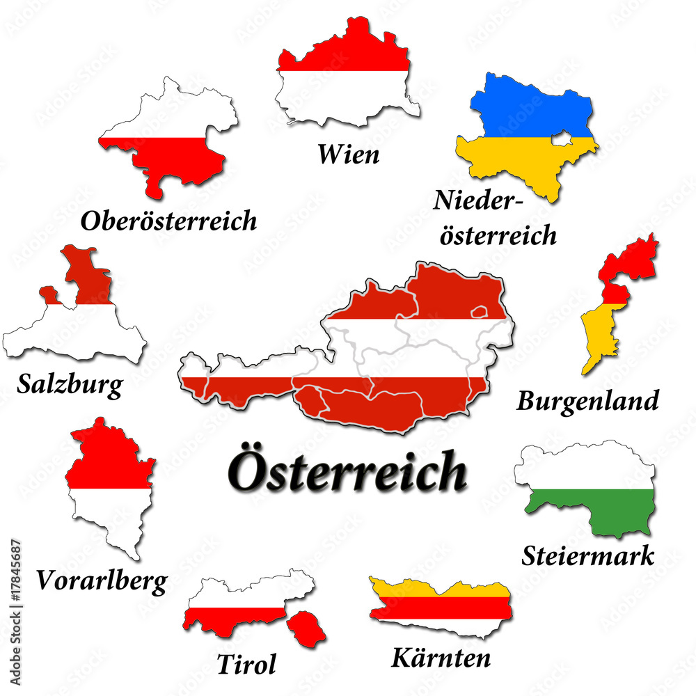 Republik Österreich & Bundesländer Stock Illustration