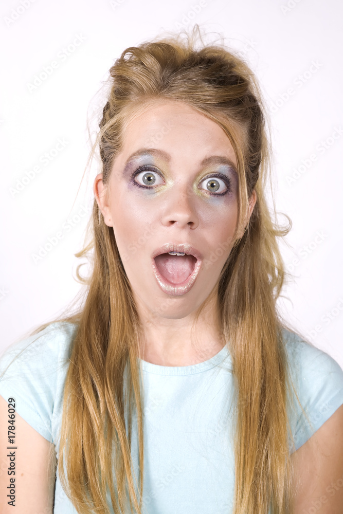 Expression girl surprised mouth open Expression girl surprised mouth open
