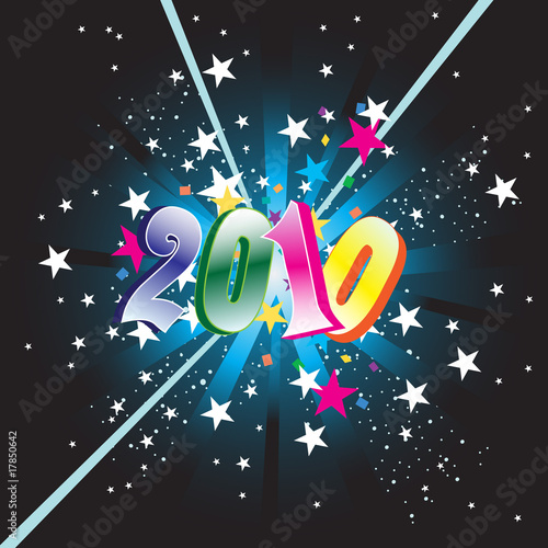 Vector happy new year 2010 decoration