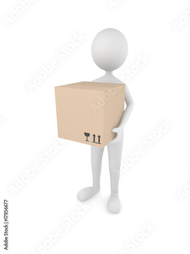 Man holding cardboard box