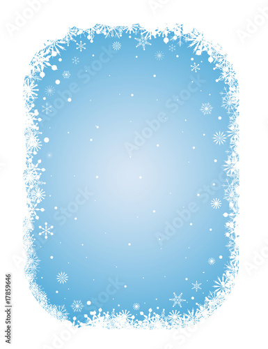 Background with grunge snowflake border