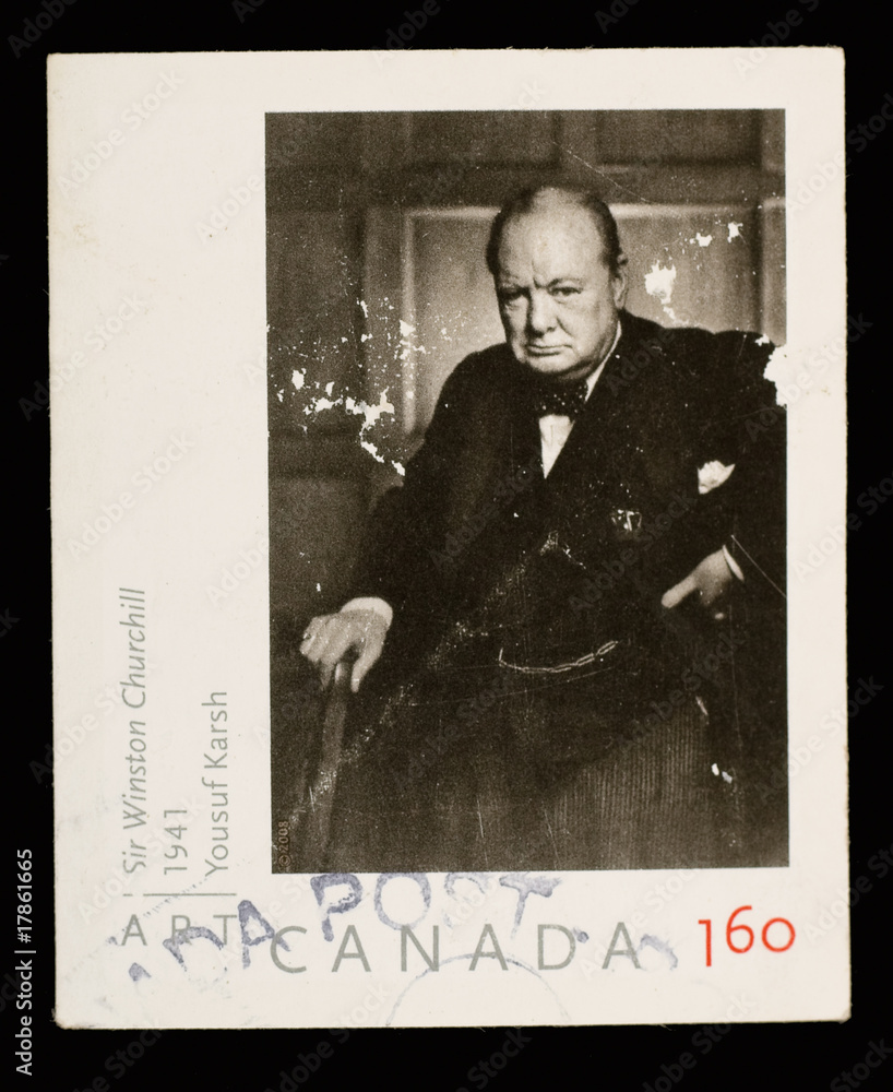 Fotografering, Billede Sir Winston Churchill Postage Stamp på Europosters.dk