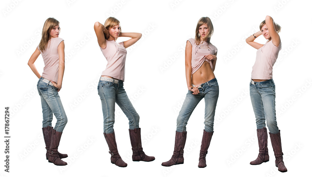 Obraz premium cheerful beautiful young fashion girl. isolated