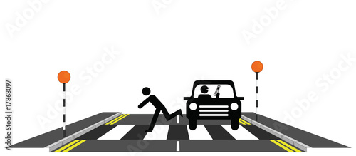 Inconsiderate motorist using mobile phone whilst driving