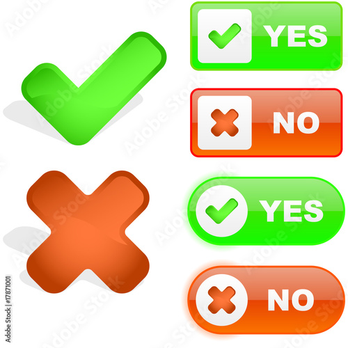 Yes and No icon. Vector beautiful icon set.