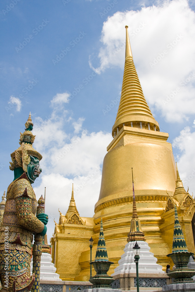 The temple in the Grand palace area in Bangkok, Thailand The temple in the Grand palace area in Bangkok, Thailand