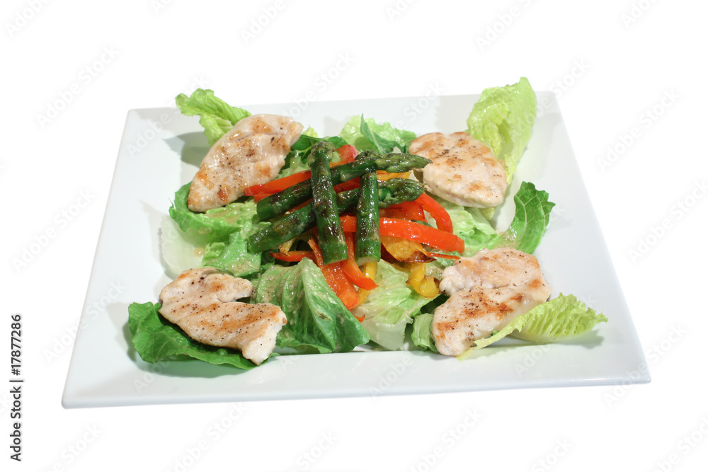 Salad with grilled chicken, asparagus and paprika Salad with grilled chicken, asparagus and paprika