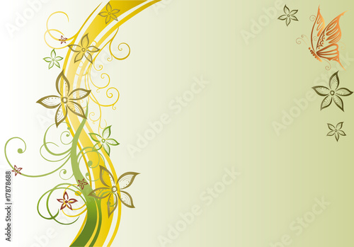 Blumen, Blüten, grün, Ornament, floral, Frühling