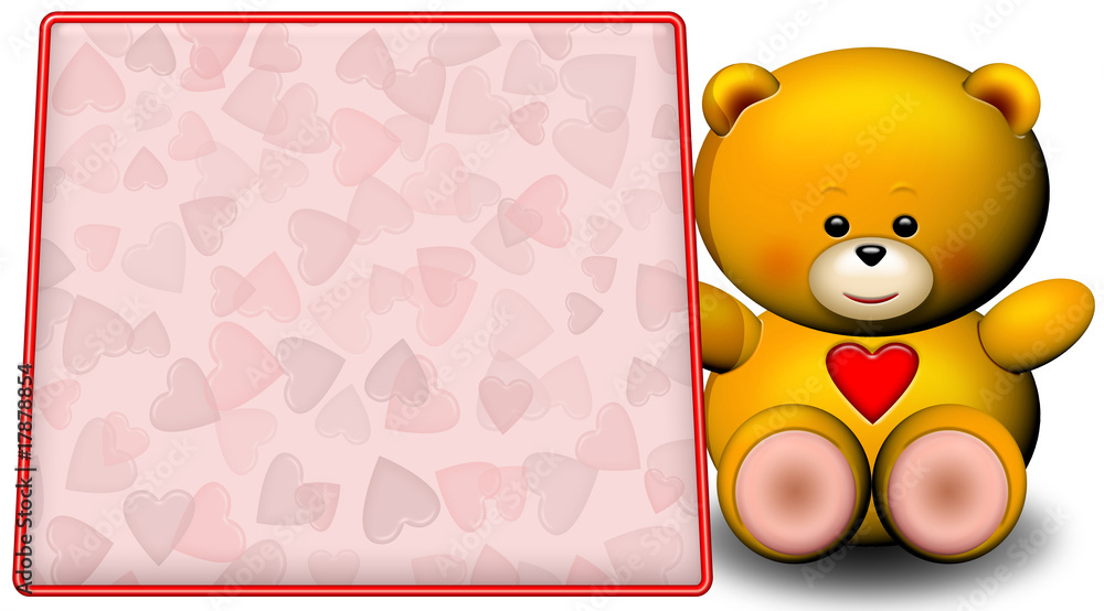 Orso Amore-Teddy Bear Love-Ourson Peluche Amour Stock Illustration