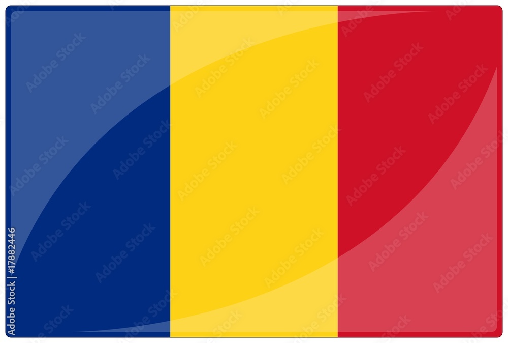 Fototapeta premium drapeau glassy roumanie romania flag
