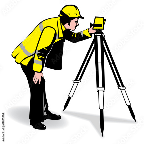 a vector image of a surveyor in a bright jacket
