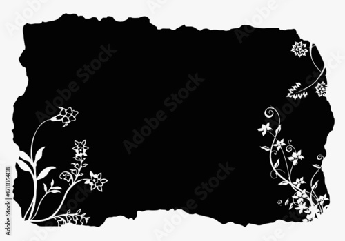 FOND FLORAL NOIR BLANC VECTEUR