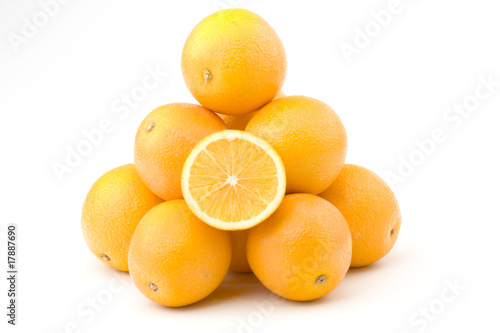 Oranges isolated on white background