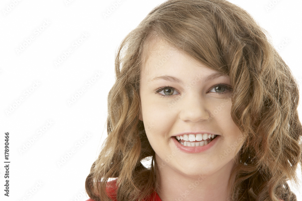 Studio Portrait Of Smiling Teenage Girl Studio Portrait Of Smiling Teenage Girl