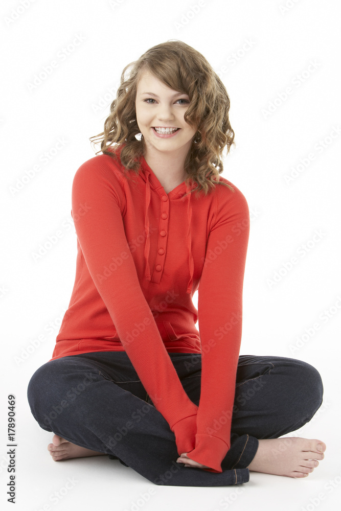 Studio Portrait Of Smiling Teenage Girl Studio Portrait Of Smiling Teenage Girl