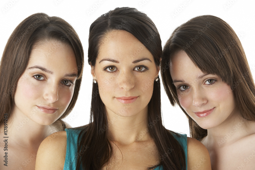 Studio Portrait Of Three Young Women Studio Portrait Of Three Young Women