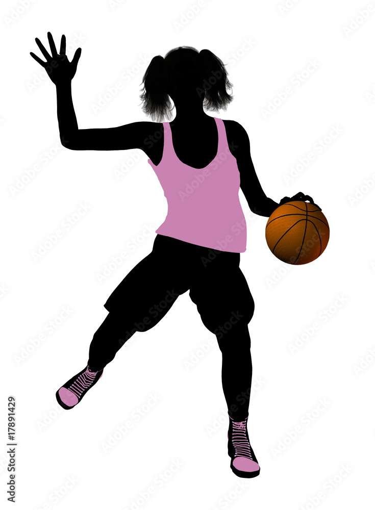 Female Basketball Player Illustration Silhouette