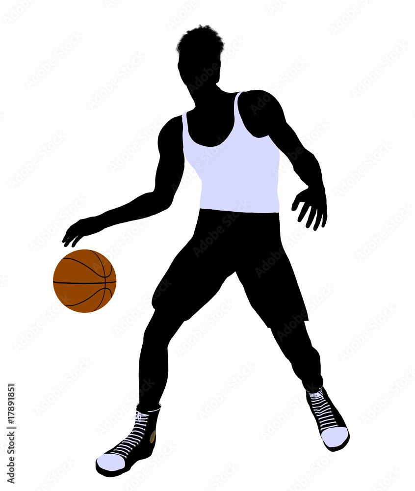 Male Basketball Player Illustration Silhouette