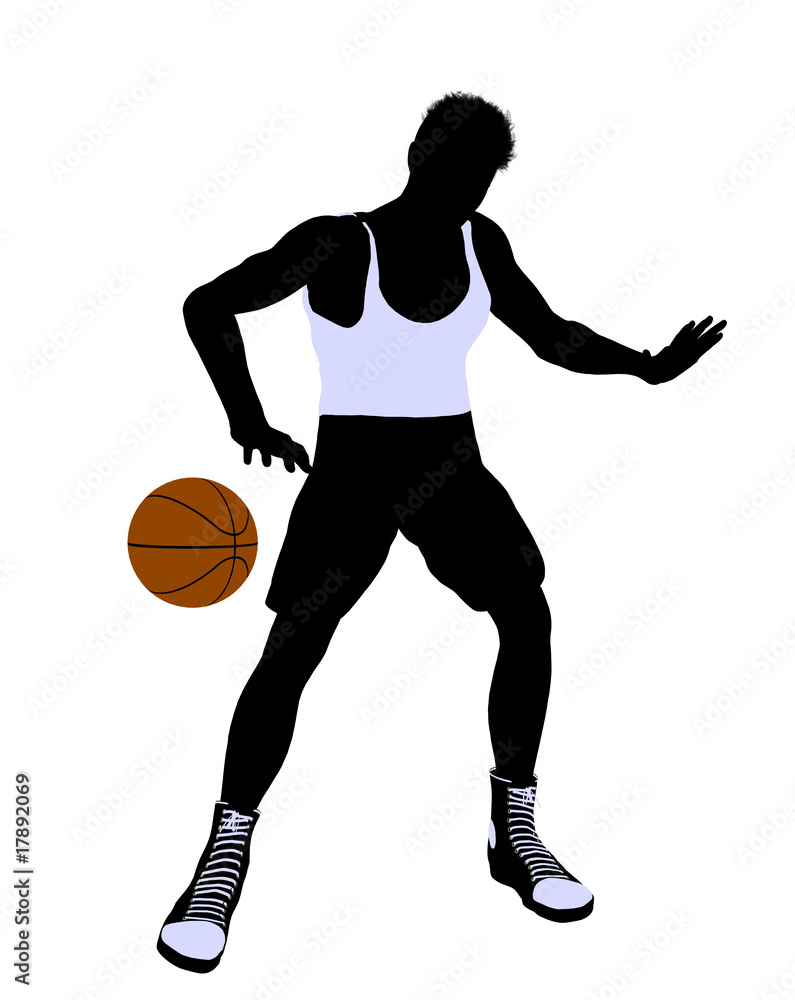Male Basketball Player Illustration Silhouette