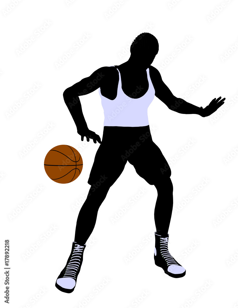 African American Basketball Player Illustration Silhouette