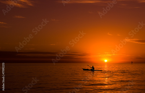Kayaking at sunset